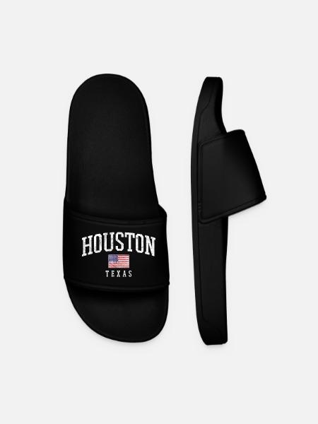Houston Texas Vintage Flag - Männer Badelatschen - Schwarz
