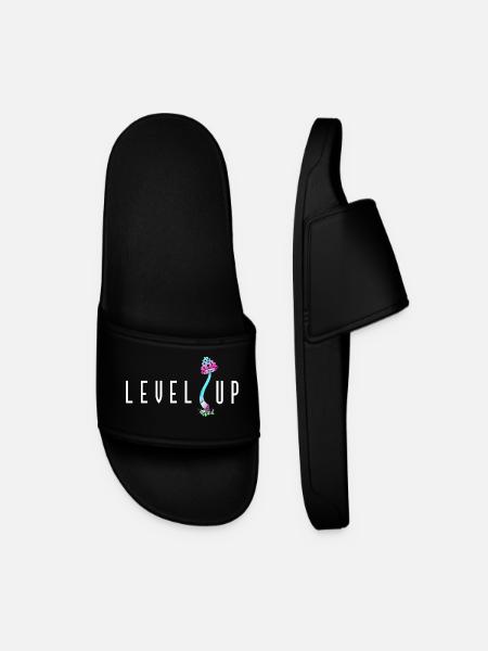 LEVEL UP Mushroom - Men’s Pool Sliders - black