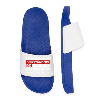 Bachelor Party - Please understand - Men’s Pool Sliders - royal blue - Front