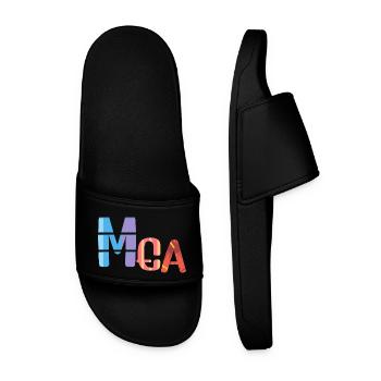 Mea nom, texte pastel coloré - Claquettes Homme - noir - Devant