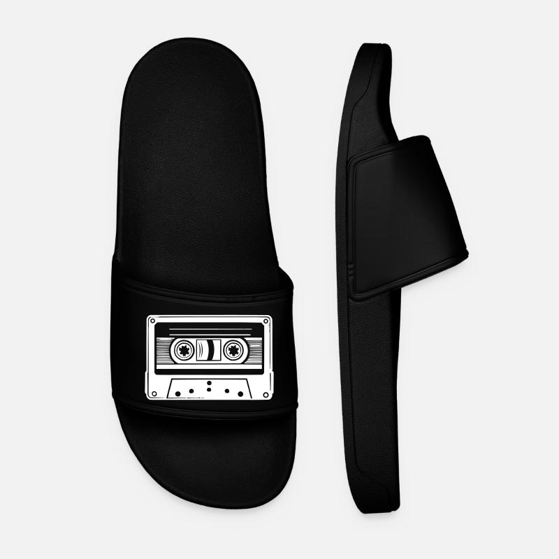 audio kassette - Männer Badelatschen - Schwarz