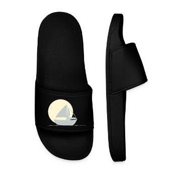 Boat sailing - Men’s Pool Sliders - black - Front