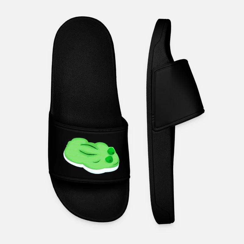 Gummifrosch comic - Männer Badelatschen - Schwarz