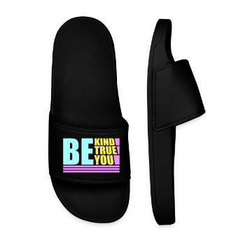 Sois gentil, sois sincère, sois toi-même, un amour de soi inspirant - Claquettes Homme - noir - Devant