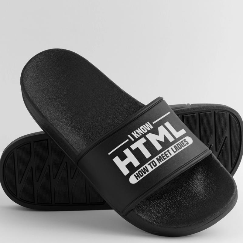 Programmation HTML d’humour disant Claquettes Homme