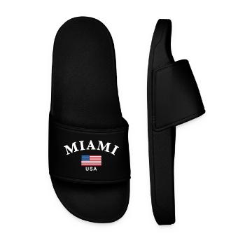 Miami, USA - Männer Badelatschen - Schwarz - Vorne