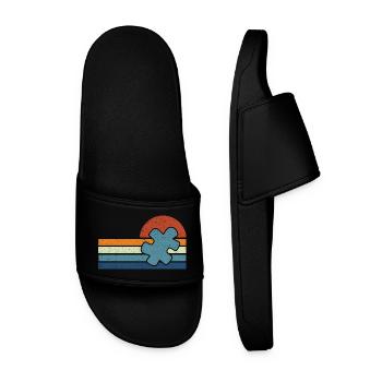 Autisme Vintage Coucher de Soleil - Claquettes Homme - noir - Devant