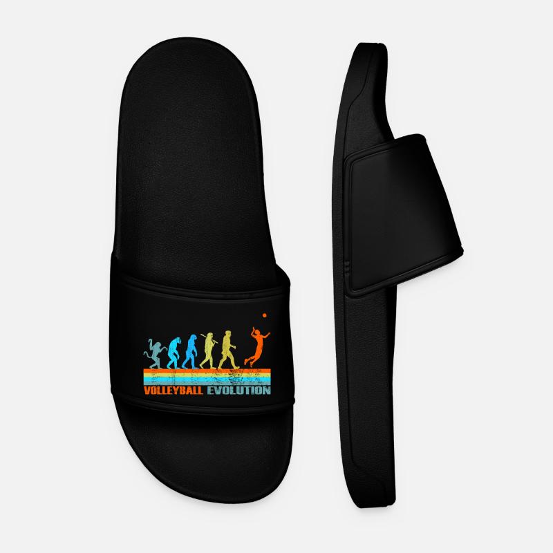 Volleyball Evolution retro Geschenk - Männer Badelatschen - Schwarz
