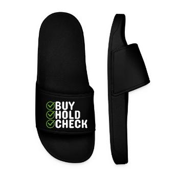 Exchange Wisdom Buy And Hold And Check - Men’s Pool Sliders - black - Front