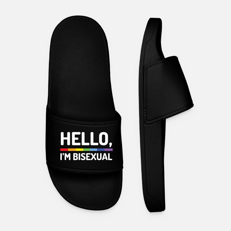 Hello, I’m Bisexual - Men’s Pool Sliders - black