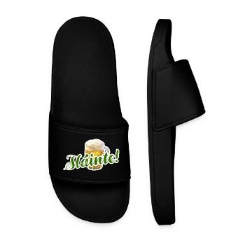 Skål – sláinte øl humor - Männer Badelatschen - Schwarz - Vorne