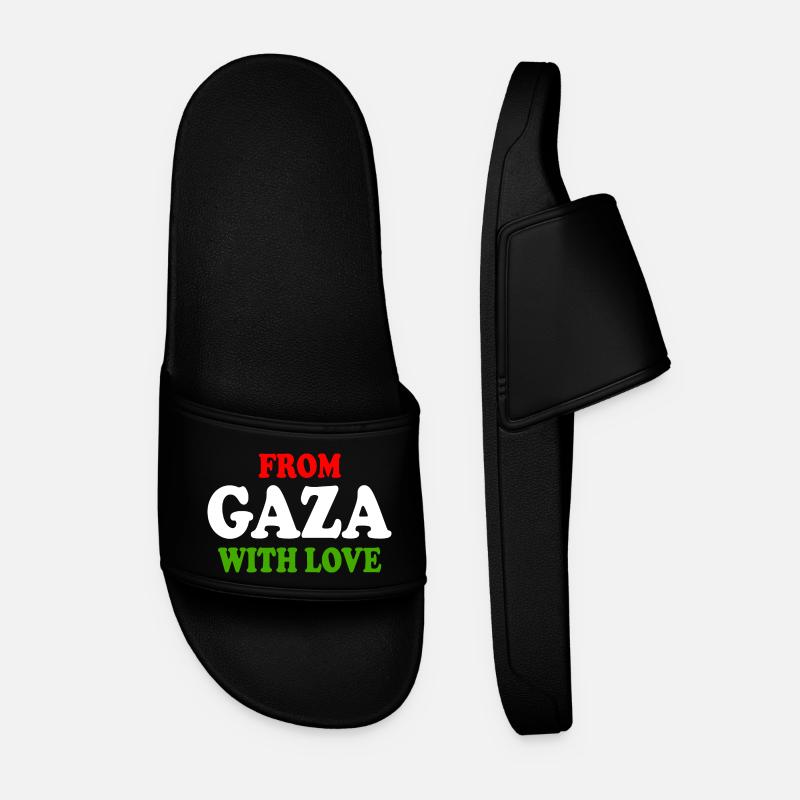 From gaza with love - Men’s Pool Sliders - black