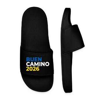 Buen Camino 2026 | Jakobsweg, Pilger, Santiago - Männer Badelatschen - Schwarz - Vorne