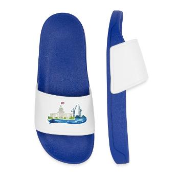 Belfast Skyline City Hall & Cranes UK - Männer Badelatschen - Königsblau - Vorne