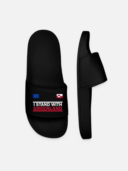 I stand by Greenland - Men’s Pool Sliders - black