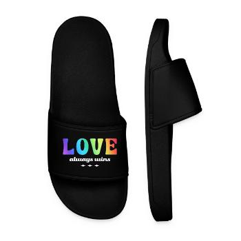 L’amour LGBTQ+ gagne toujours les couleurs arc-en-ciel - Claquettes Homme - noir - Devant