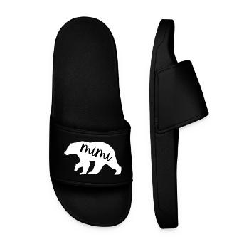 Mimi Bear Cute Family Grandparents Mother's Day - Men’s Pool Sliders - black - Front