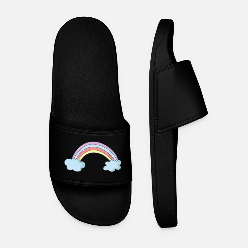 Regenbogen - Männer Badelatschen - Schwarz