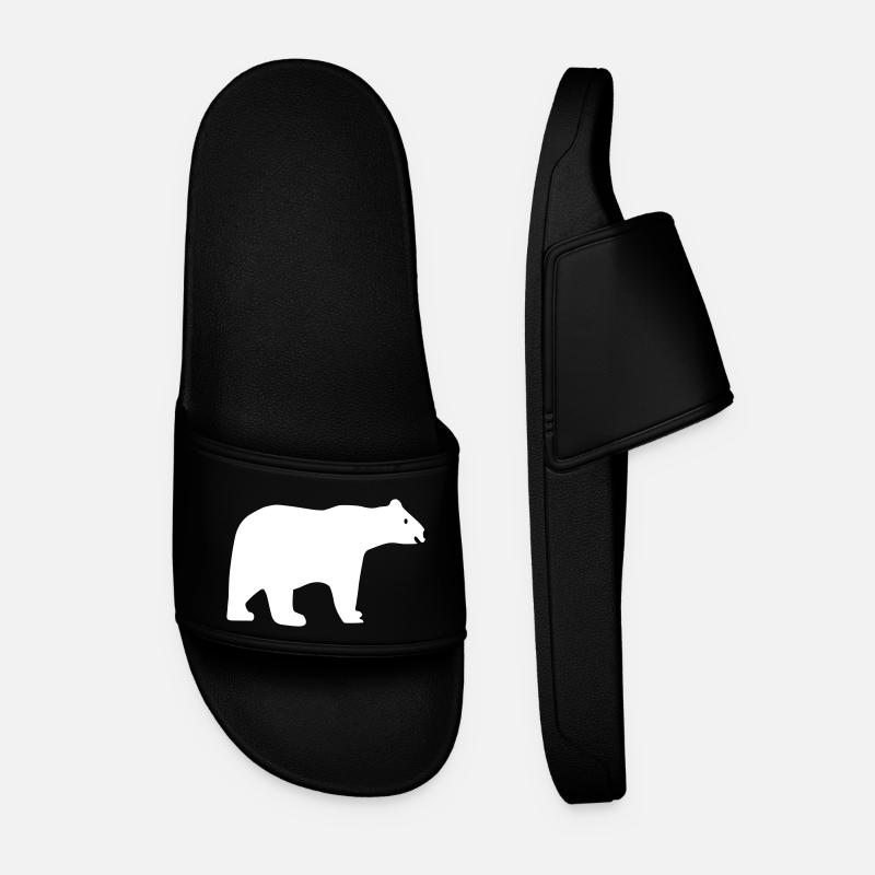 polar bear - Men’s Pool Sliders - black