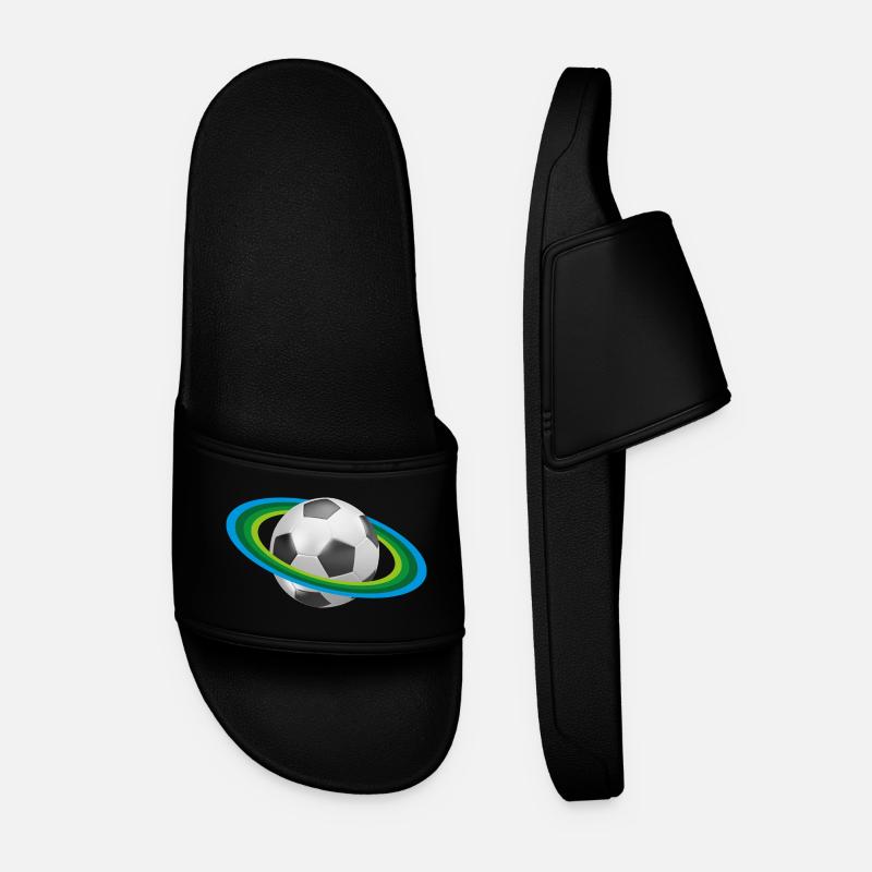 Fußball Ringe, Soccer, - Männer Badelatschen - Schwarz