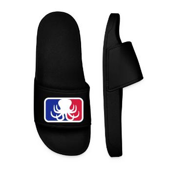 sport logo octopus octopus octopus squid tentacle - Men’s Pool Sliders - black - Front