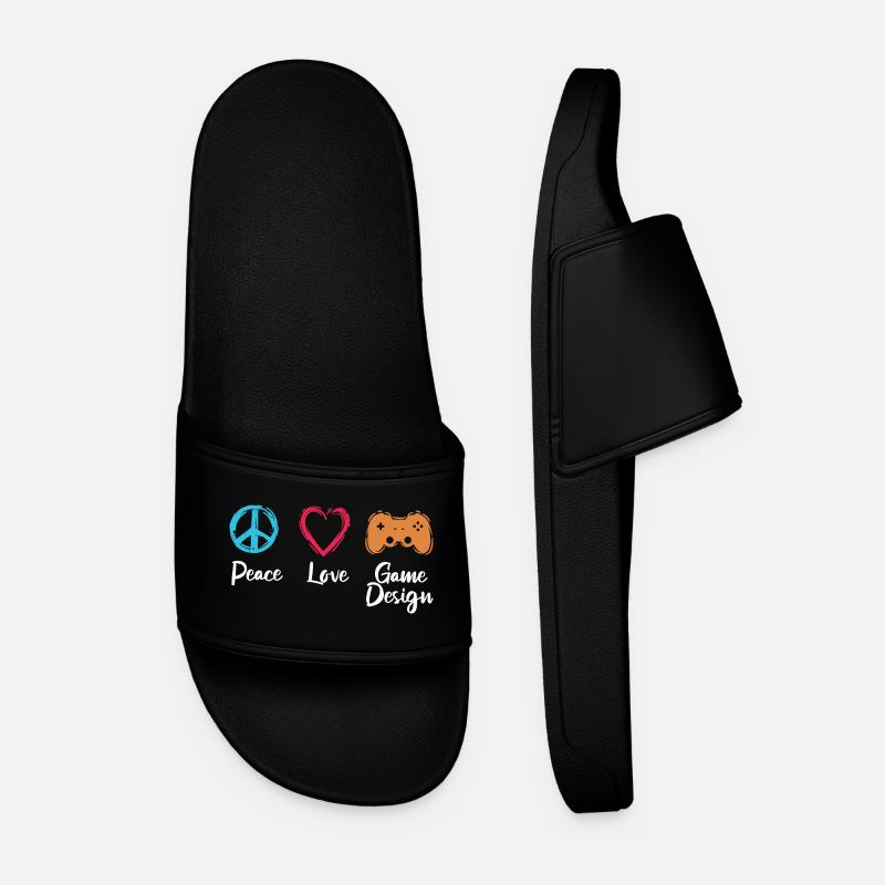 Peace Love Game Design - Men’s Pool Sliders - black