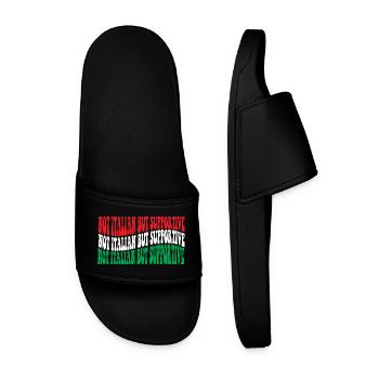 Tricolore-Symbol Italien Support - Männer Badelatschen - Schwarz - Vorne