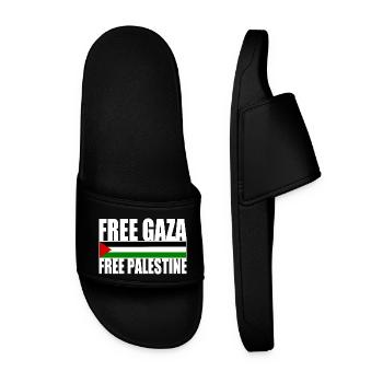 Free gaza free palestine - Men’s Pool Sliders - black - Front