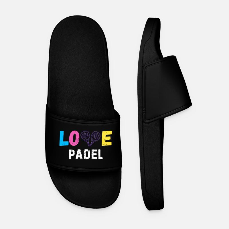 Padel-Liebe - Männer Badelatschen - Schwarz