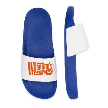 Valentine's Day - Men’s Pool Sliders - royal blue - Front