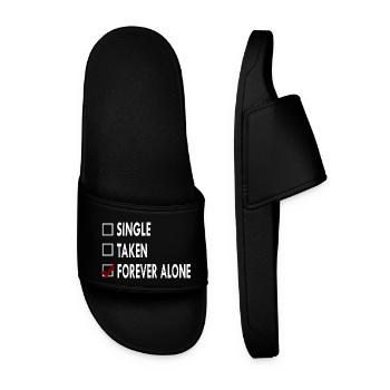 SINGLE FOREVER ALONE - Claquettes Homme - noir - Devant