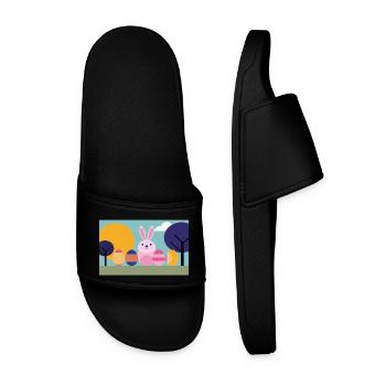 Easter Bunny No.07 - Men’s Pool Sliders - black - Front