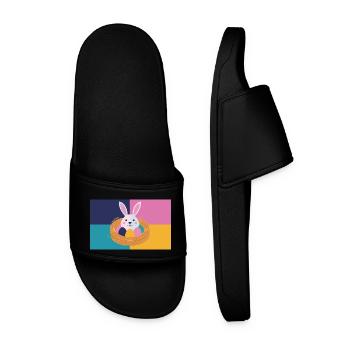 Easter Bunny No.05 - Men’s Pool Sliders - black - Front