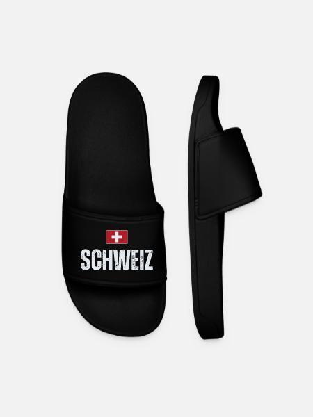 Schweizer Flagge, Schweizer Patriot - Männer Badelatschen - Schwarz