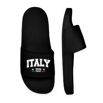 Italie 2026 en lettres imposantes et drapeau - Claquettes Homme - noir - Devant