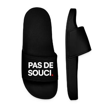 PAS DE SOUCI. – Humour Minimaliste Expression - Claquettes Homme - noir - Devant