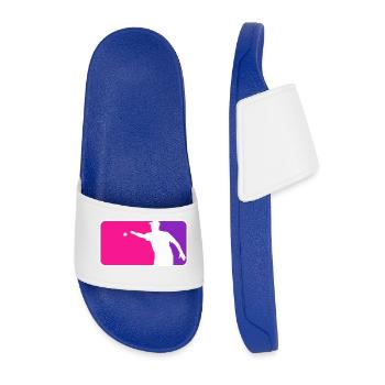 Petanque Boule Petanca Major League Style Pink - Men’s Pool Sliders - royal blue - Front