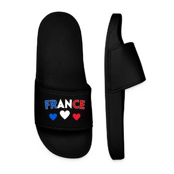 Drapeau France Cadeau Homme Femme France Cadeau - Claquettes Homme - noir - Devant