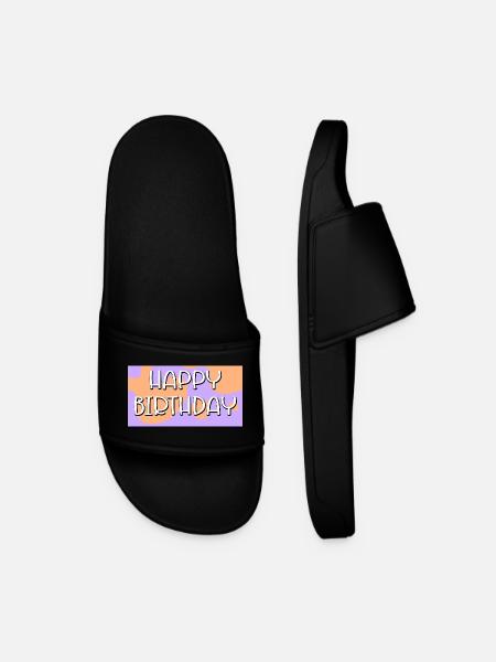 Joyeux anniversaire - Violet - Claquettes Homme - noir