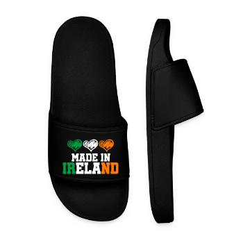 Made in Irland Dublin Kleeblatt Made in Geschenk - Männer Badelatschen - Schwarz - Vorne