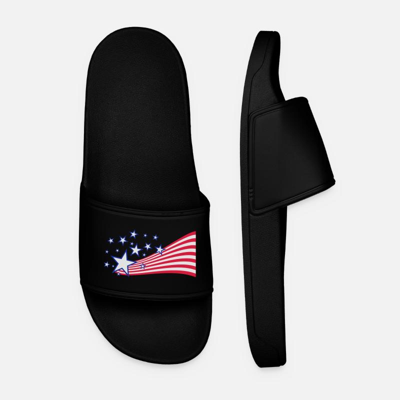 USA Flagge - Männer Badelatschen - Schwarz