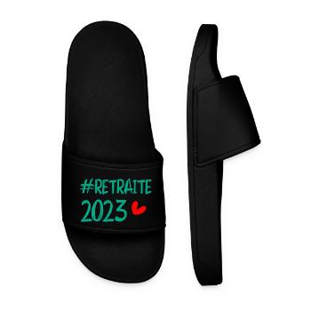 RETRAITE. BONNE RETRAITE. JOYEUSE RETRAITE. COEUR - Claquettes Homme - noir - Devant