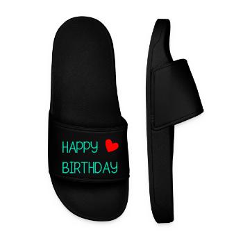 HAPPY BIRTHDAY. HAPPY BIRTHDAY. ANNIVERSARY. - Men’s Pool Sliders - black - Front