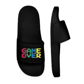 Vintage video game - Men’s Pool Sliders - black - Front