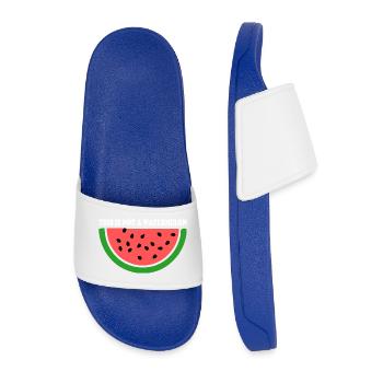 THIS IS NOT A WATERMELON - Männer Badelatschen - Königsblau - Vorne