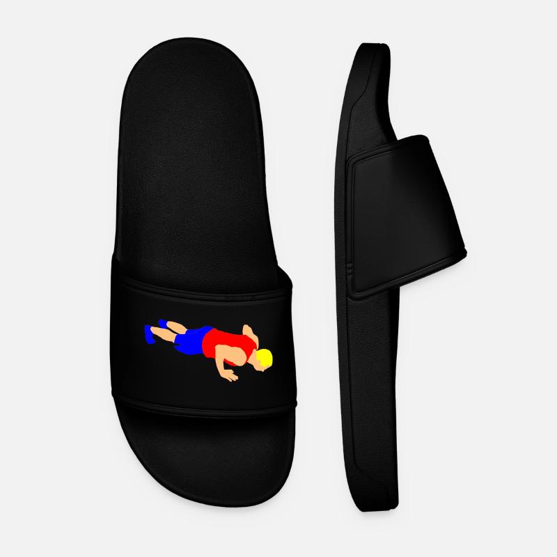 Liegestütze - Männer Badelatschen - Schwarz