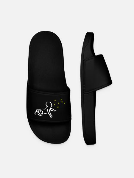 Renaissance Baby White Phoenix Yellow - Men’s Pool Sliders - black