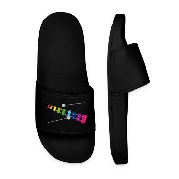 Regenbogen Xylophon – Farbenfrohes Musikinstrument - Männer Badelatschen - Schwarz - Vorne