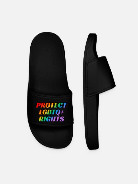 Protect LGBTQ rights - Men’s Pool Sliders - black