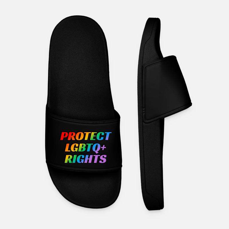 Protect LGBTQ rights - Men’s Pool Sliders - black
